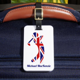 Étiquette À Bagage Personnalisé Union Jack Golfer