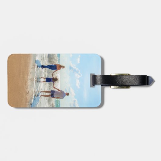 Étiquette À Bagage Personnalisé Votre Photo Bagage Balise Cadeau (Dos horizontal)