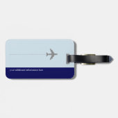 Étiquette À Bagage personnalisées (nom+initiales) avions de voyage bl (Dos horizontal)