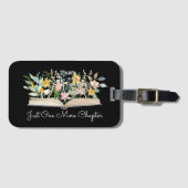 Étiquette À Bagage Personnaliser Devis Aquarelle Livre Fleur Floral (Devant Horizontal)