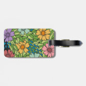 Étiquette À Bagage Personnaliser Fleurs Rétro Large Échelle Multicolo (Dos horizontal)