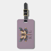 Étiquette À Bagage Personnaliser Monogramme Informations personnelles (Devant Vertical)