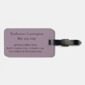 Étiquette À Bagage Personnaliser Monogramme Informations personnelles (Dos horizontal)