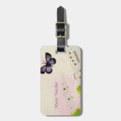 Étiquette À Bagage Personnaliser, Musique Papillons Merci Enseignant (Devant Vertical)