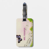Étiquette À Bagage Personnaliser, Musique Papillons Merci Enseignant (Dos Vertical)