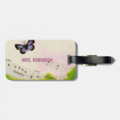 Étiquette À Bagage Personnaliser, Musique Papillons Merci Enseignant (Dos horizontal)