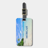 Étiquette À Bagage Personnaliser nom et adresse, Palmiers de sable de (Devant Vertical)