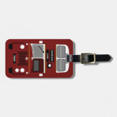 Étiquette À Bagage Personnaliser Retro Edinburgh Double Decker bus (Devant horizontal)