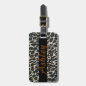 Étiquette À Bagage Personnalisez la bande d'empreinte de léopard (Devant Vertical)