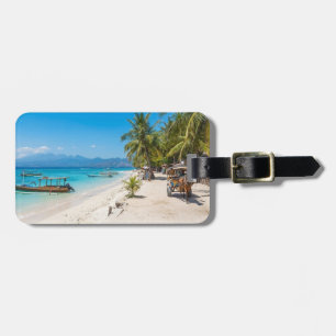 Étiquette À Bagage Personnalisez la plage paradisiaque de l'île de Gi