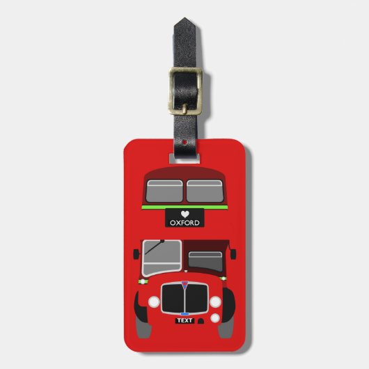 Étiquette À Bagage Personnalisez le rétro autobus à  impériale (Devant Vertical)
