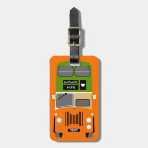 Étiquette À Bagage Personnalisez le rétro autobus à impériale de