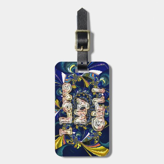 Étiquette À Bagage Personnalisez votre amour Infinité : J'aime ma fil (Devant Vertical)