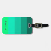 Étiquette À Bagage 🍋 personnel modifiable teintes de printemps vert  (Devant horizontal)