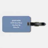 Étiquette À Bagage Pet Chat Bleu Pois Kitten Aquarelle (Dos horizontal)