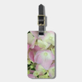 Étiquette À Bagage Pétales d'hydrangée rose et blanc antique (Devant Vertical)