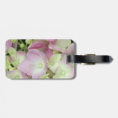 Étiquette À Bagage Pétales d'hydrangée rose et blanc antique (Dos horizontal)