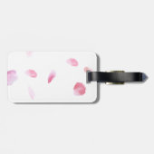Étiquette À Bagage Pétales Roses romantiques (Dos horizontal)