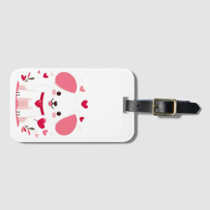 Étiquette À Bagage Petit chiot de la Saint-Valentin