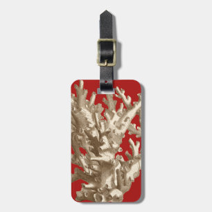 Étiquette À Bagage Petit corail en rouge