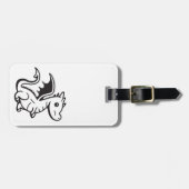 Étiquette À Bagage petit dragon à ailes mignonnes et adorables (Devant horizontal)