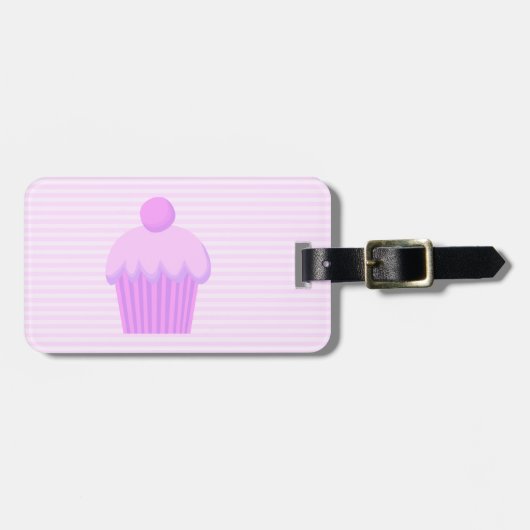 Étiquette À Bagage Petit gâteau rose (Devant horizontal)