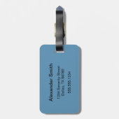 Étiquette À Bagage Petit guerrier de Ninja en bleu (Dos Vertical)