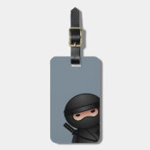 Étiquette À Bagage Petit guerrier de Ninja sur Grey (Devant Vertical)