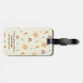 Étiquette À Bagage Petit lion mignon avec un panneau de nom (Dos horizontal)