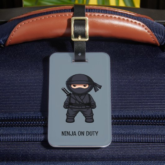 Étiquette À Bagage Petit Ninja Warrior sur Grey (Insitu Rectoal 2)