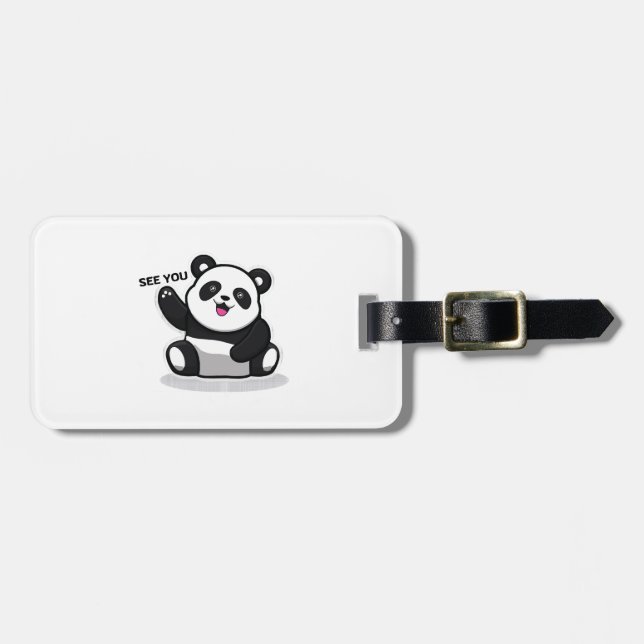 Étiquette À Bagage petit panda mignon (Devant horizontal)
