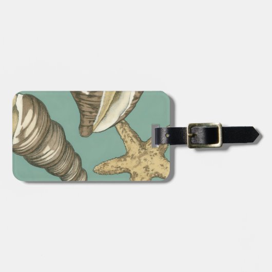 Étiquette À Bagage Petit trio Shell Turquoise (Devant horizontal)