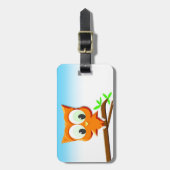 Étiquette À Bagage Petite chouette sur une branche (Devant Vertical)