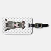 Étiquette À Bagage Petite fille Schnauzer (Devant horizontal)