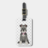 Étiquette À Bagage Petite fille Schnauzer (Devant Vertical)