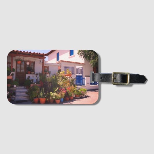 Étiquette À Bagage Petite maison sur l'île grecque (Devant Horizontal)