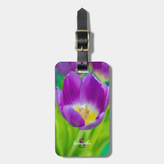 Étiquette À Bagage Petite Tulipe Violette