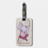 Étiquette À Bagage Peu d'étiquette de bagage d'éléphant de ballerine (Dos Vertical)