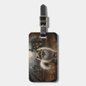 Étiquette À Bagage Peur d'Halloween de Poméranie (Devant Vertical)