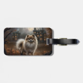 Étiquette À Bagage Peur d'Halloween de Poméranie (Dos horizontal)