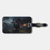 Étiquette À Bagage Peur d'Halloween Rottweiler (Dos horizontal)