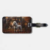 Étiquette À Bagage Peur Halloween caniche (Dos horizontal)