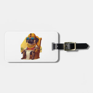 Étiquette À Bagage Pharaoh Pug � Chien de l'Égypte antique