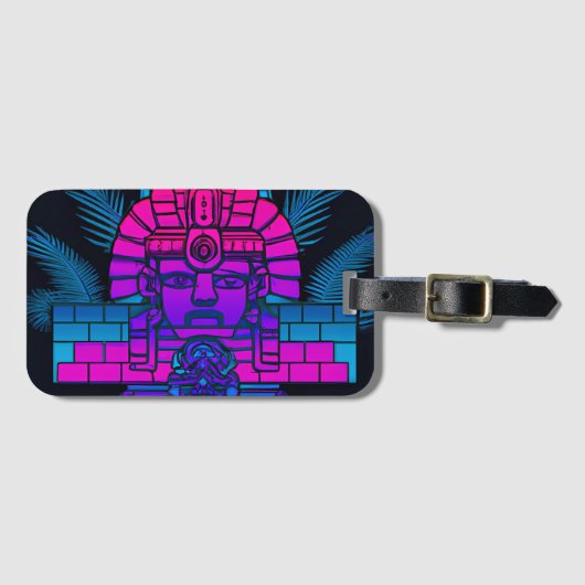 Étiquette À Bagage Pharaoh Synthwave (Devant Horizontal)