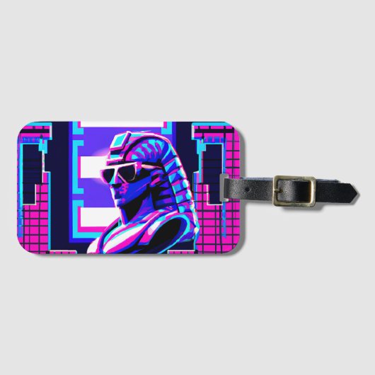 Étiquette À Bagage Pharaon Synthwave (Devant Horizontal)