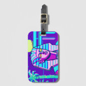 Étiquette À Bagage Pharaon Synthwave (Devant Vertical)
