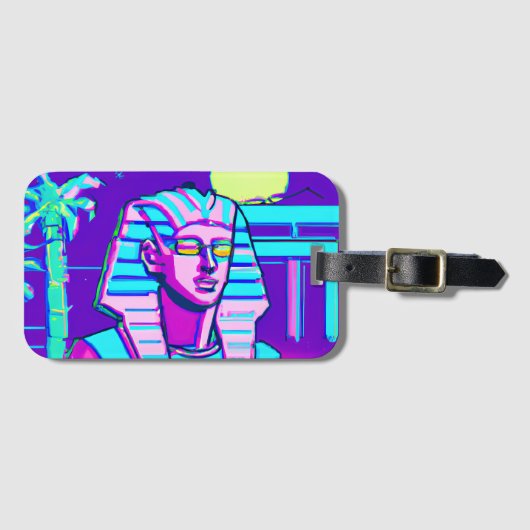 Étiquette À Bagage Pharaon Synthwave (Devant Horizontal)