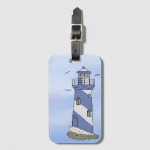 Étiquette À Bagage phare bleu