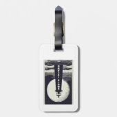 Étiquette À Bagage Phare de Bodie Island North Carolina Moon (Dos Vertical)