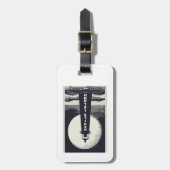 Étiquette À Bagage Phare de Devils Island Wisconsin Moon (Devant Vertical)